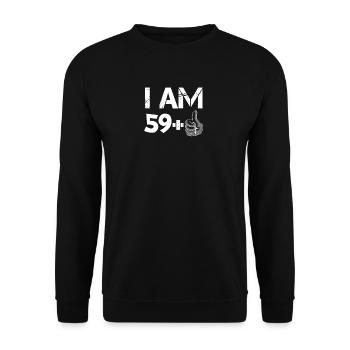 59 + 1, 60, 60, soixante, cadeau, anniversaire - Sweat-shirt Unisexe - noir - Devant - Alina (178cm) & Michal (187cm)