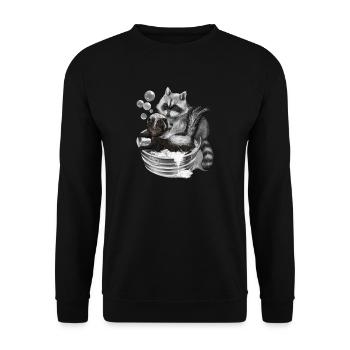 wishy-washy - Unisex Sweatshirt - black - Front - Alina (178cm) & Michal (187cm)