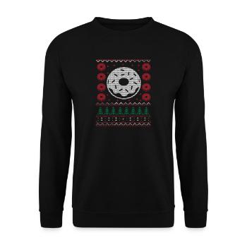 Donut laid cadeau de Noël Pull - Sweat-shirt Unisexe - noir - Devant - Alina (178cm) & Michal (187cm)