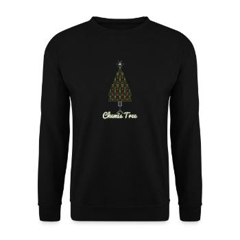 Chemis Tree Chemie Weihnachtsbaum Geschenk - Unisex Pullover - Schwarz - Vorne - Alina (178cm) & Michal (187cm)