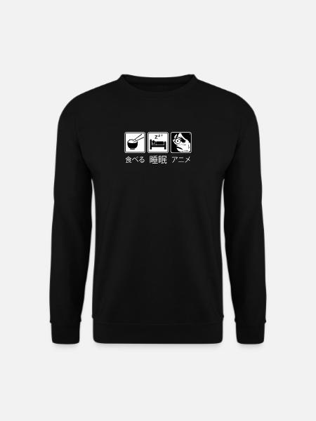 Anime Design: Eat, Sleep, Anime - Unisex Sweatshirt - black