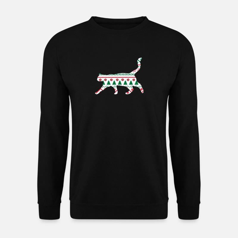 Cute Christmas Cat Katze Weihnachten Geschenk Xmas - Unisex Pullover - Schwarz