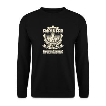Ingenieur Techniker Bauingenieur Computer Geschenk - Unisex Pullover - Schwarz - Vorne - Alina (178cm) & Michal (187cm)