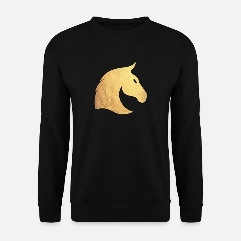 Goldenes Pferd - Unisex Pullover - Schwarz