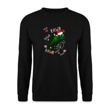 Dinosaur Noël Rawr - Sweat-shirt Unisexe - noir - Devant - Alina (178cm) & Michal (187cm)