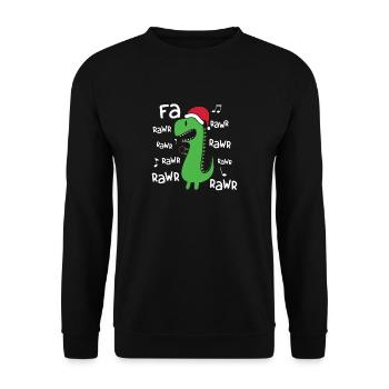 Dinosaurier Weihnachten Shirt - Unisex Pullover - Schwarz - Vorne - Alina (178cm) & Michal (187cm)