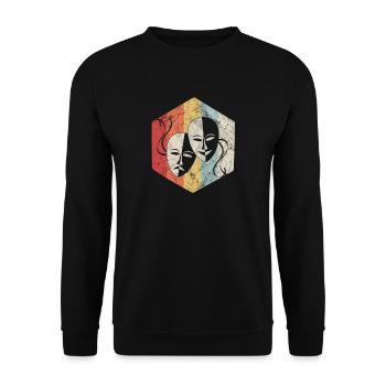 Shirt for actors as a gift - retro - Unisex Sweatshirt - black - Front - Alina (178cm) & Michal (187cm)