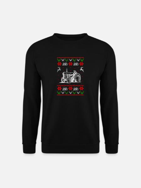 farmer tractor ugly christmas jumper - Unisex Sweatshirt - black