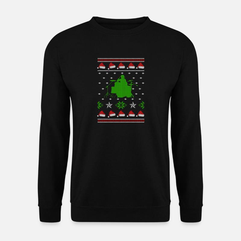 drummer ugly christmas jumper - Unisex Pullover - Schwarz