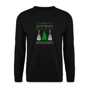Instrument de musique guitare laid de Noël - Sweat-shirt Unisexe - noir - Devant - Alina (178cm) & Michal (187cm)