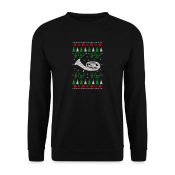 Instrument de musique de Noël laid baritone - Sweat-shirt Unisexe - noir - Devant - Alina (178cm) & Michal (187cm)