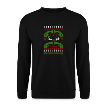 Musician baritone ugly christmas - Unisex Sweatshirt - black - Front - Alina (178cm) & Michal (187cm)