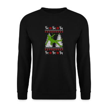 Climbing bouldering Ugly Christmas gift - Unisex Sweatshirt - black - Front - Alina (178cm) & Michal (187cm)