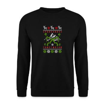 Climbing bouldering Ugly Christmas - Unisex Sweatshirt - black - Front - Alina (178cm) & Michal (187cm)