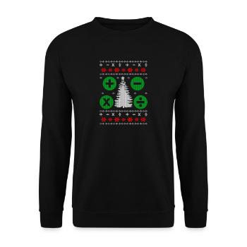Mathematik Ugly Christmas Geschenk - Unisex Pullover - Schwarz - Vorne - Alina (178cm) & Michal (187cm)