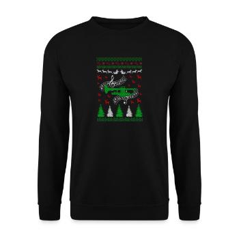 Trompette laid de Noël Jumper - Sweat-shirt Unisexe - noir - Devant - Alina (178cm) & Michal (187cm)