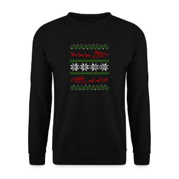 Locomotive ferroviaire laid de Noël - Sweat-shirt Unisexe - noir - Devant - Alina (178cm) & Michal (187cm)