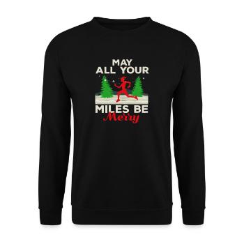 tous vos Miles peuvent être Joyeux Courir Cadeau - Sweat-shirt Unisexe - noir - Devant - Alina (178cm) & Michal (187cm)