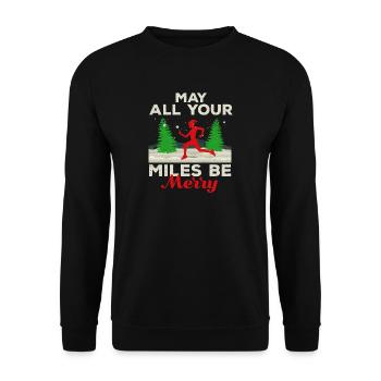 tous vos Miles peuvent être Joyeux Courir Cadeau - Sweat-shirt Unisexe - noir - Devant - Alina (178cm) & Michal (187cm)