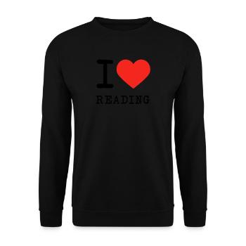 I love Reading - Unisex Pullover - Schwarz - Vorne - Alina (178cm) & Michal (187cm)