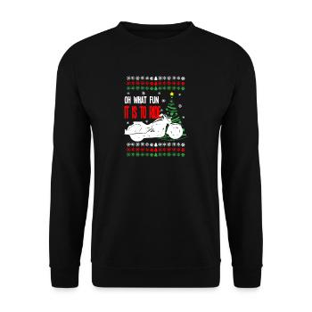 Xmas Christmas Weihnachten Geschenk gift new cheap - Unisex Pullover - Schwarz - Vorne - Alina (178cm) & Michal (187cm)