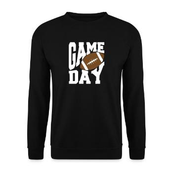 Football American USA US Christmas Xmas Superbowl - Unisex Pullover - Schwarz - Vorne - Alina (178cm) & Michal (187cm)
