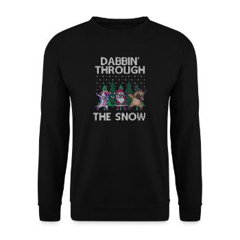 Dabbing Santa Dabbing Einhorn Weihnachten Geschenk - Unisex Pullover - Schwarz - Vorne - Alina (178cm) & Michal (187cm)
