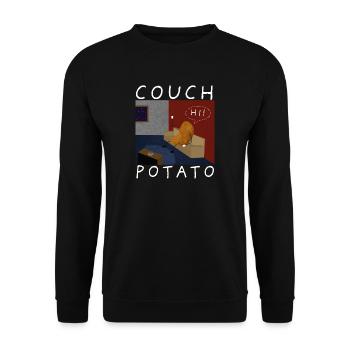 Canapé Pomme de terre Lazy Potato Salon Design - Sweat-shirt Unisexe - noir - Devant - Alina (178cm) & Michal (187cm)