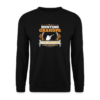 Hunting Grandpa Shirt Gift Idea - Unisex Sweatshirt - black - Front - Alina (178cm) & Michal (187cm)