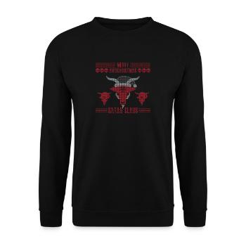 Anti Christmas Satan Claus Pentagram Goat - Unisex Sweatshirt - black - Front - Alina (178cm) & Michal (187cm)