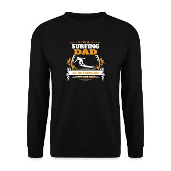 Surfing Dad Shirt Gift Idea - Unisex Sweatshirt - black - Front - Alina (178cm) & Michal (187cm)