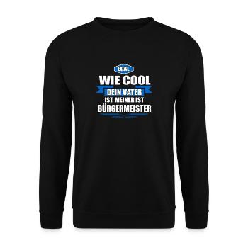 BÜRGERMEISTER - Geschenk - Unisex Pullover - Schwarz - Vorne - Alina (178cm) & Michal (187cm)