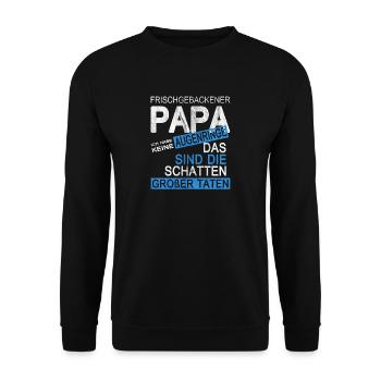 Frischgebackener Papa Geschenk zum Vatertag - Unisex Pullover - Schwarz - Vorne - Alina (178cm) & Michal (187cm)