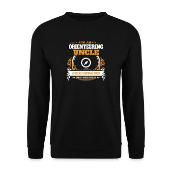 Orientierungslauf Onkel Shirt Geschenkidee - Unisex Pullover - Schwarz - Vorne - Alina (178cm) & Michal (187cm)