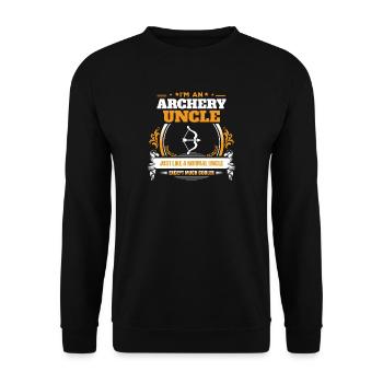 Idée de cadeau de chemise d'oncle de tir à l'arc - Sweat-shirt Unisexe - noir - Devant - Alina (178cm) & Michal (187cm)