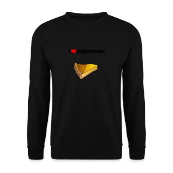 I Liebe Käsekuchen Gebäck Süßigkeiten Plunder - Unisex Pullover - Schwarz - Vorne - Alina (178cm) & Michal (187cm)