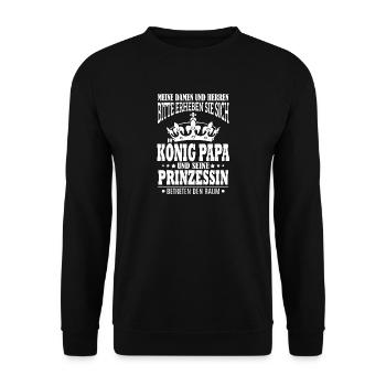 Vater, Papa, Geschenk, Vatertag, Papi, Kinder - Unisex Pullover - Schwarz - Vorne - Alina (178cm) & Michal (187cm)