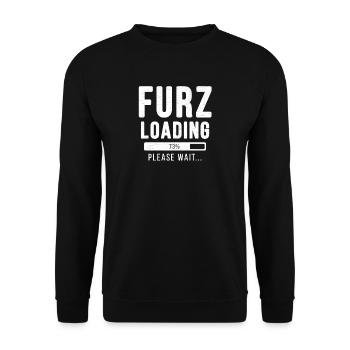 Furz loading... Please wait! - Fart Shirt - Unisex Pullover - Schwarz - Vorne - Alina (178cm) & Michal (187cm)