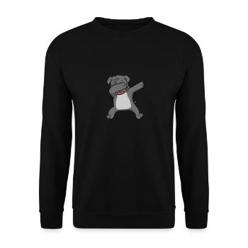 Bulldog Dab - dabbing bulldog - Unisex Pullover - Schwarz - Vorne - Alina (178cm) & Michal (187cm)