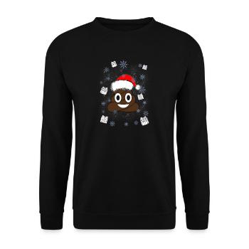 Poop emoticon Santa Christmas gift - Unisex Sweatshirt - black - Front - Alina (178cm) & Michal (187cm)