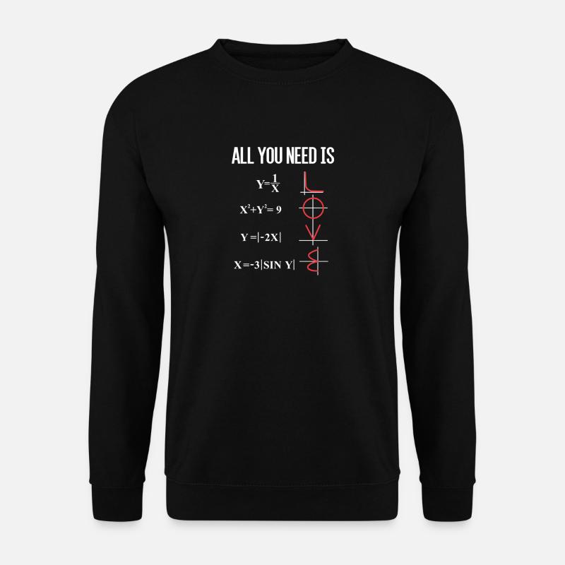 LOVE LIEBE ALL YOU NEED MATHE FORMEL LUSTIG - Unisex Pullover - Schwarz