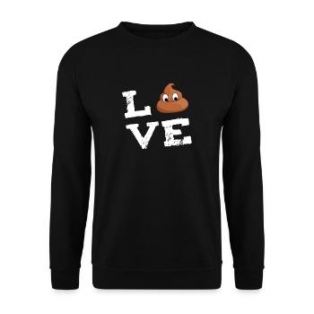 Poop Emoticon shit shit pile love Gesc - Unisex Sweatshirt - black - Front - Alina (178cm) & Michal (187cm)
