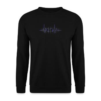 Motorrad Love Herzschlag Geschenk EKG Puls Biker - Unisex Pullover - Schwarz - Vorne - Alina (178cm) & Michal (187cm)