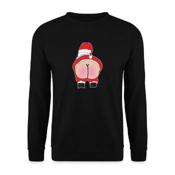 Santas Butt - Unisex Pullover - Schwarz - Vorne - Alina (178cm) & Michal (187cm)