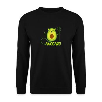 Cat Avocado Vegan Gift - Unisex Sweatshirt - black - Front - Alina (178cm) & Michal (187cm)