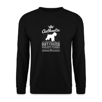Soft Coated Wheaten Terrier Hund Geschenk T-Shirt - Unisex Pullover - Schwarz - Vorne - Alina (178cm) & Michal (187cm)