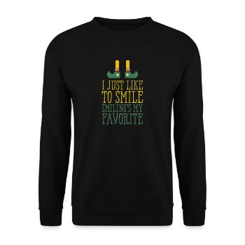 J'aime juste sourire, sourire mes elfes préférés - Sweat-shirt Unisexe - noir - Devant - Alina (178cm) & Michal (187cm)