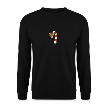 Visage de renne Candy Cane Rudolf Rednosed Christmas - Sweat-shirt Unisexe - noir - Devant - Alina (178cm) & Michal (187cm)