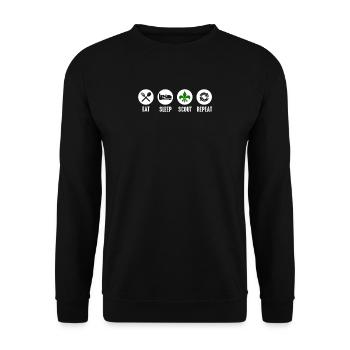 Eat Sleep Scout Repeat - Unisex Sweatshirt - black - Front - Alina (178cm) & Michal (187cm)