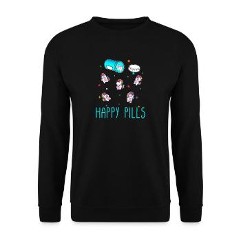 Happy Pills - Unisex Pullover - Schwarz - Vorne - Alina (178cm) & Michal (187cm)